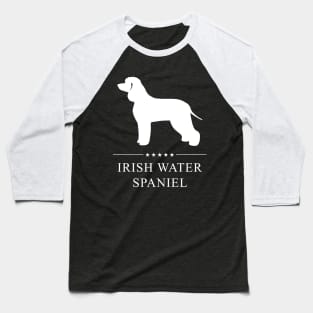 Irish Water Spaniel Dog White Silhouette Baseball T-Shirt